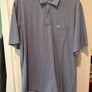 Vineyard Vines Navy and White Striped Polo
